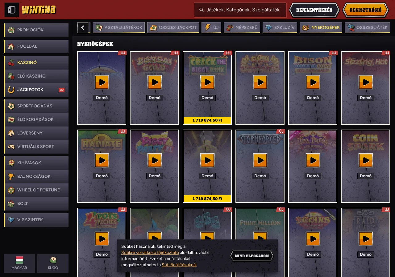 Wintino game selection software