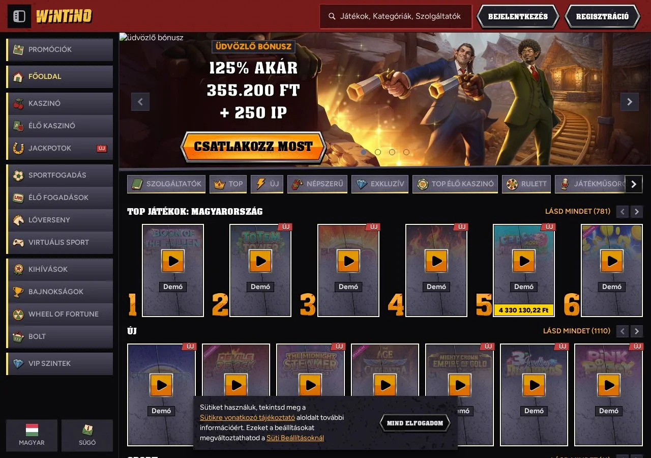 Wintino overview banner